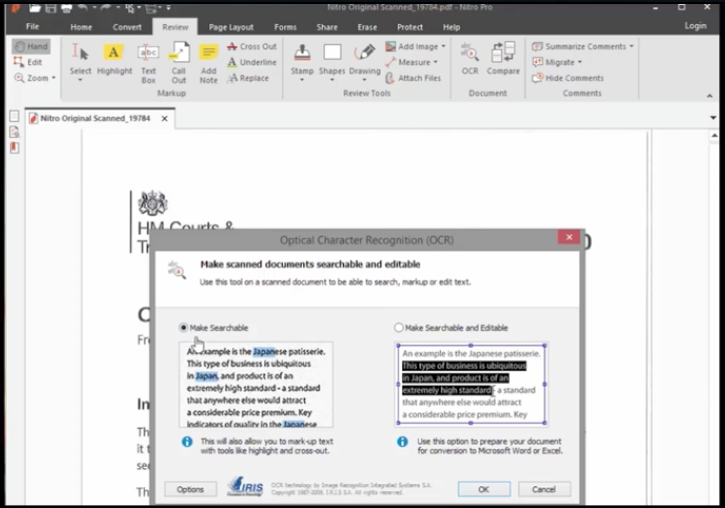 Editable pdf to scanned pdf